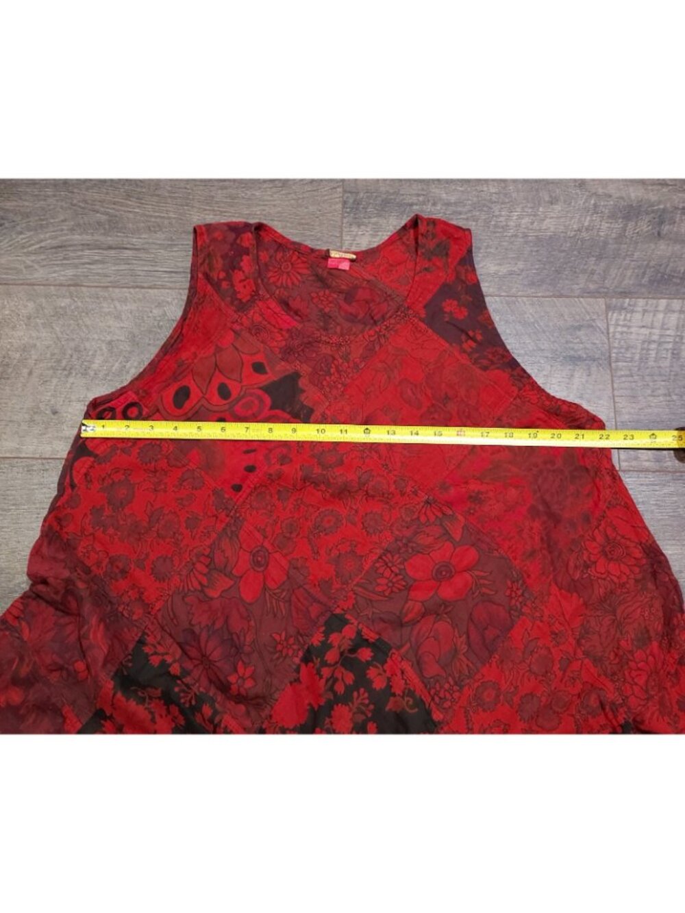 Tunic Tank Dress Winged Horse Pool Coverup Sleevless India Red Boho Beachcore - Picture 5 of 11